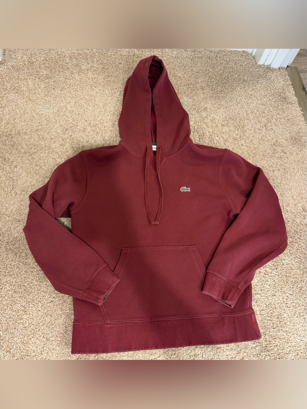 Lacoste Men's Hoodie in Deep Wine Red
